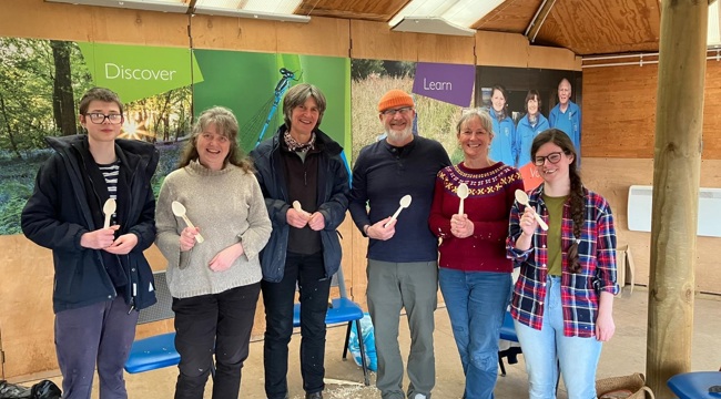 Spoon carving using wood from East Devon Local Nature Reserves